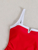 V-Wire Neckline One-Piece Swimsuit image 8