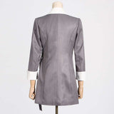 Notched Collar Long Sleeve Patchwork Blazers image 3