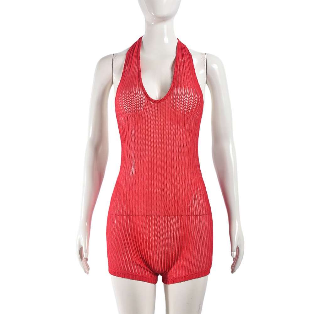 Sleeveless V-Neck Fishnet Bodysuit image 2