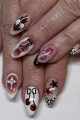 Festive and Artistic Nail Art - Multi Black, One size image