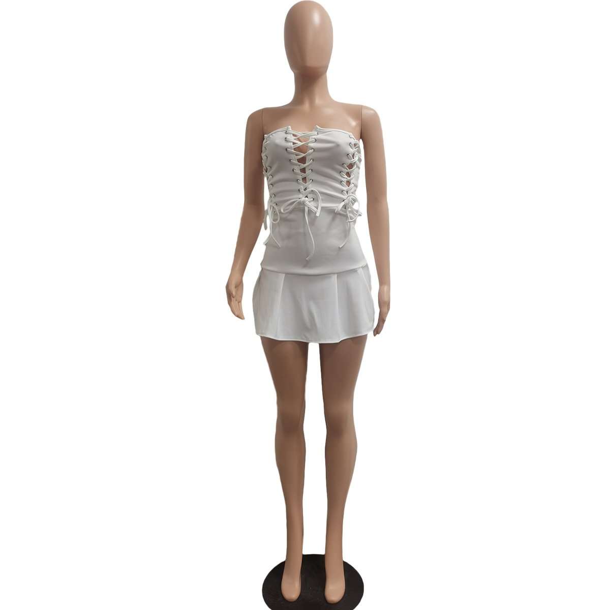 Strapless Lace-Up Corset Mini Dress image 6