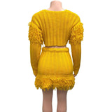 Yellow Cropped Set with Pleated Mini Skirt image 5