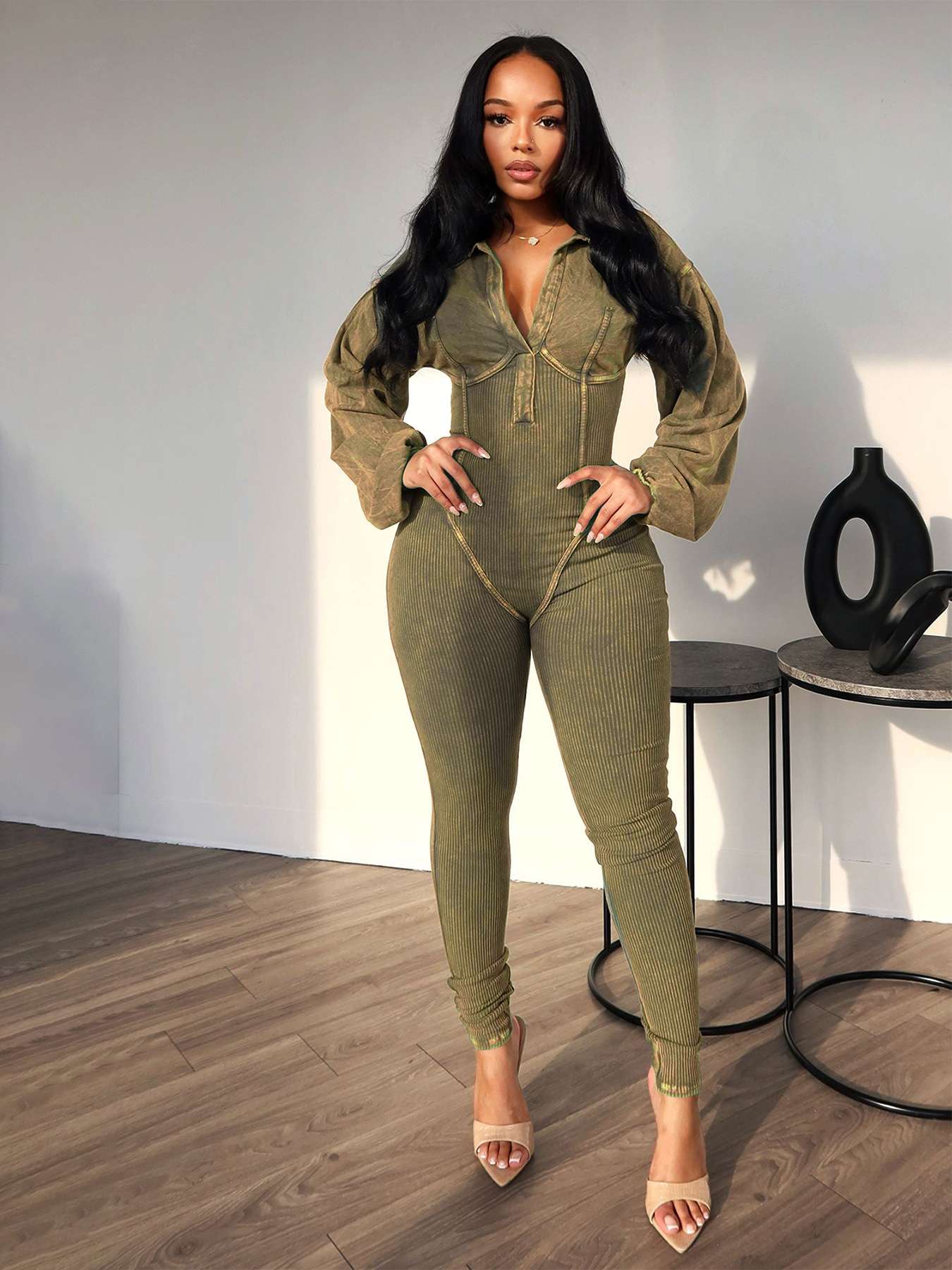 Comfy Corset Jumpsuit - M, Green image