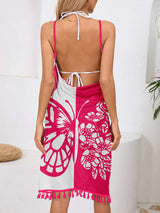 Print Sarong Wrap with Tassel Hem image 2