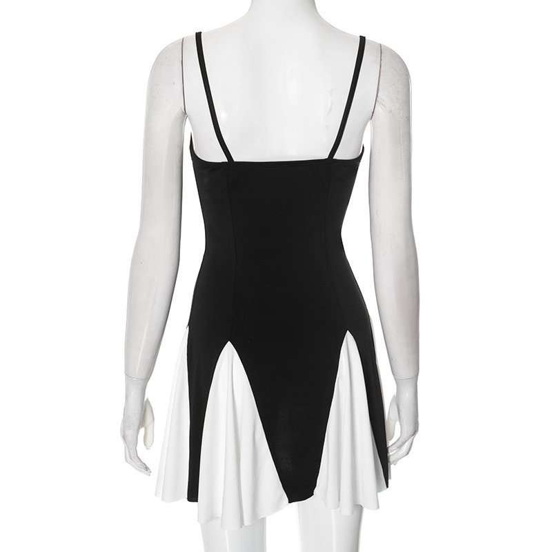 Elegant Black & White Flare Dress image 4