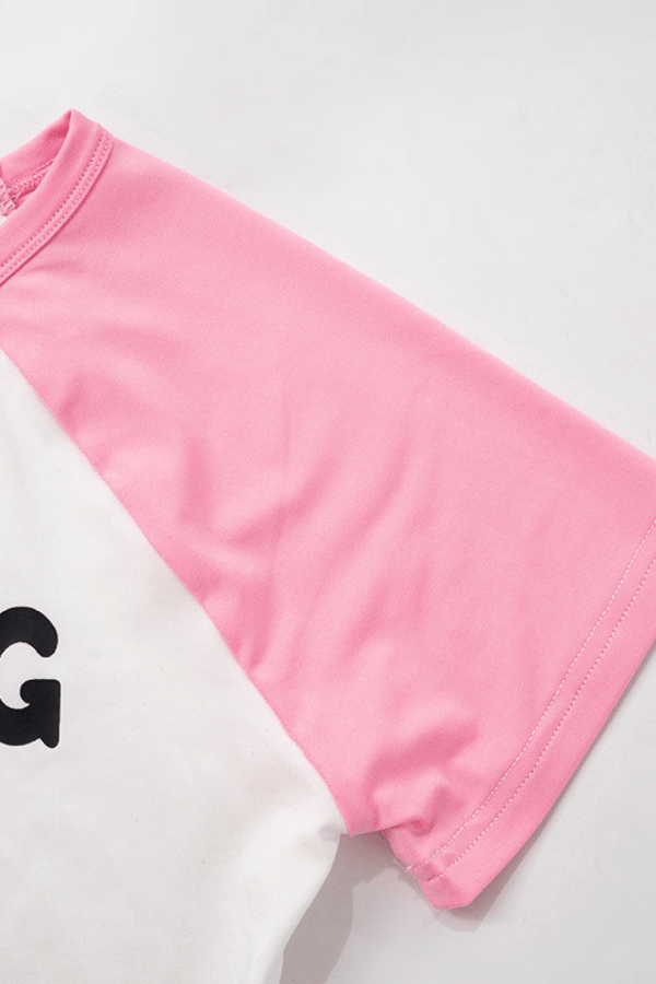 Letter Print Cropped Graphic Tee image 6