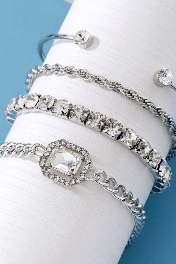 Stone Studded Wraparound Bracelet Set image 0