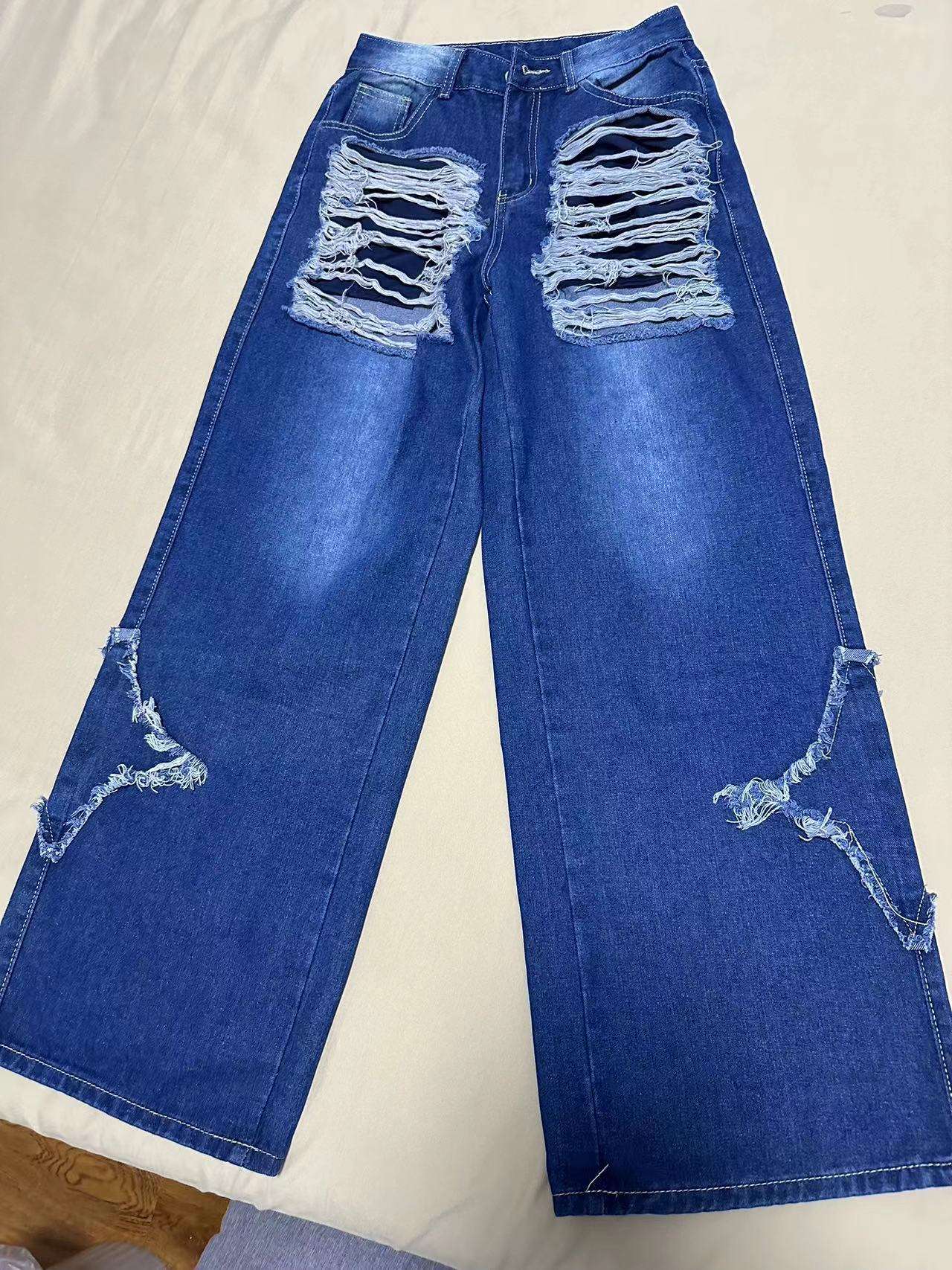 Distressed Wide Leg Jeans image 5