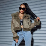 Fashion Full Zipper Faux Suede Jacket image 0