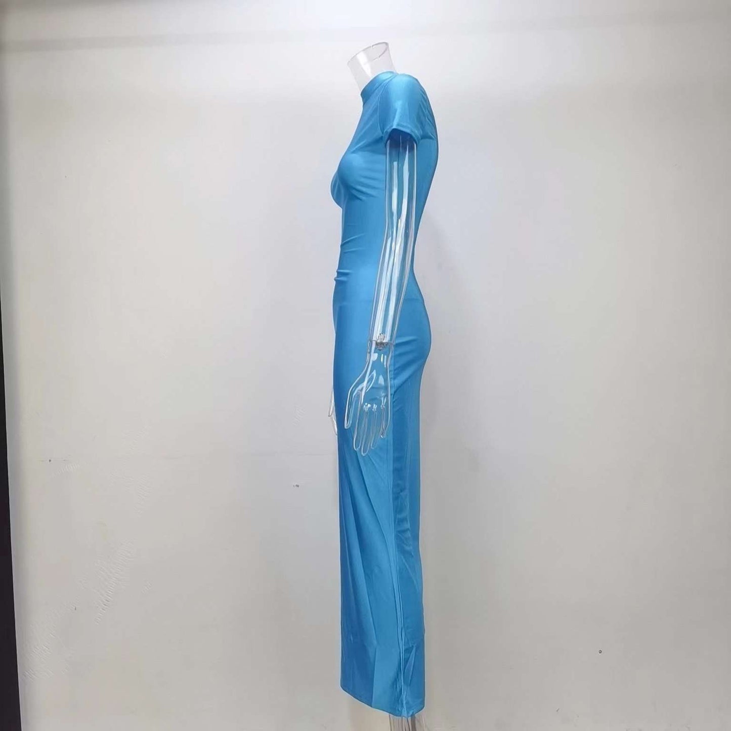 Sleek Short-Sleeve Bodycon Maxi Dress image 6