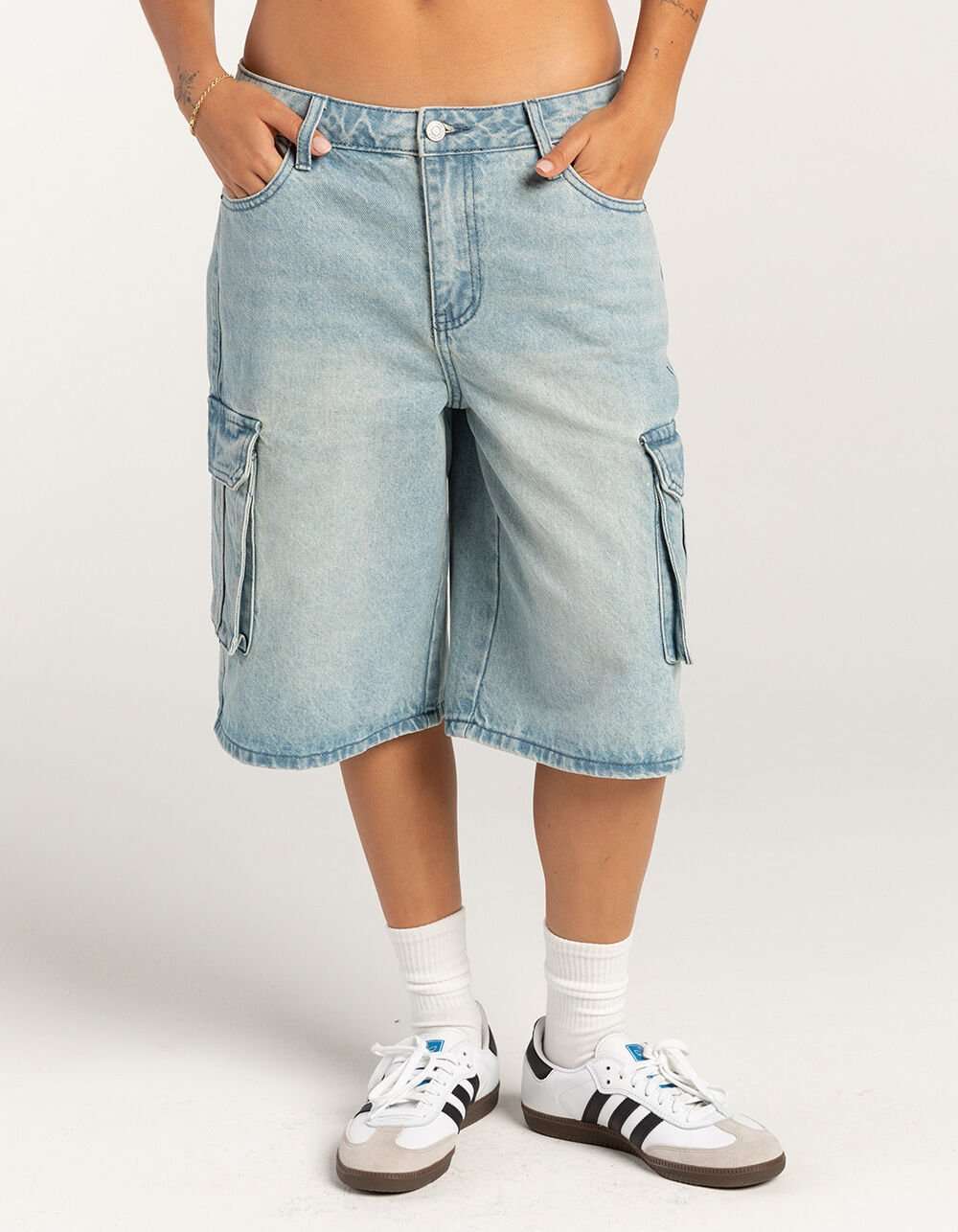 Cargo Bermuda Shorts - L, Light Blue image