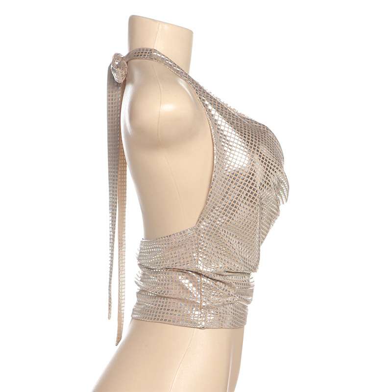 Sparkling Cowl Neck Tank Top image 4