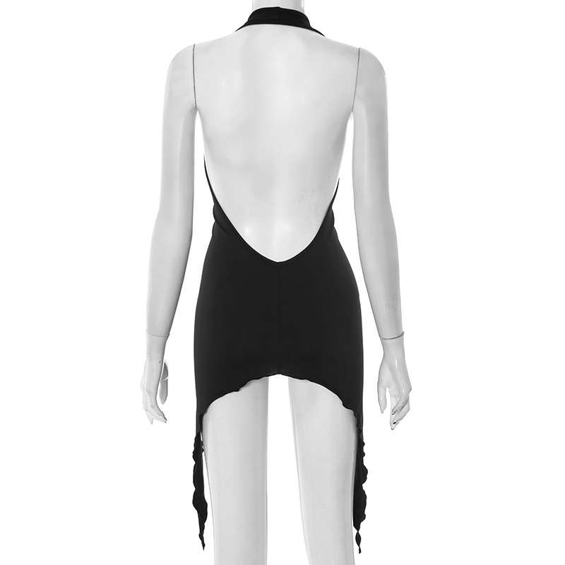 Bodycon Mini Dress with Deep V Neck image 4