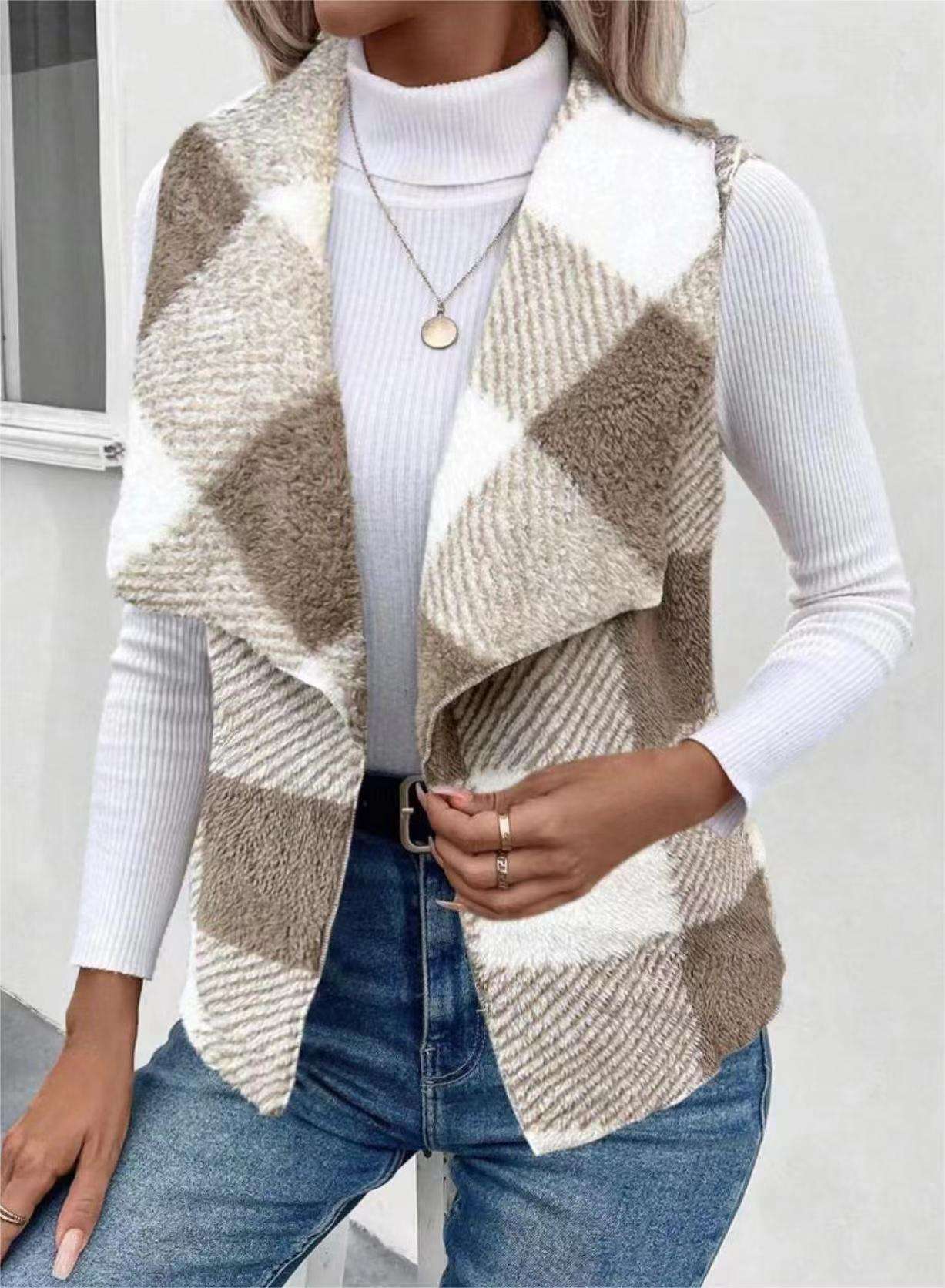 Cozy Plaid Luxe Vest image 0
