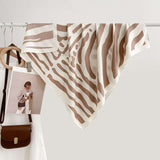 Zebra Print Scarf - Free Size, Beige image