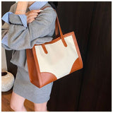 Stylish Two-Tone Tote Bag