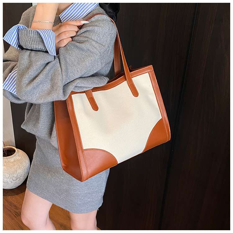Stylish Two-Tone Tote Bag