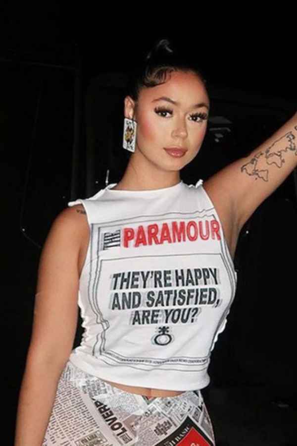 Letter Print Front Sleeveless Crop Top Streetwear image 3