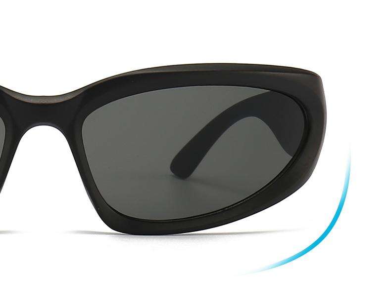 Sleek Black Wraparound Sunglasses image 6