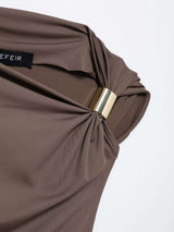 Asymmetrical One-Shoulder Ruched Top image 5