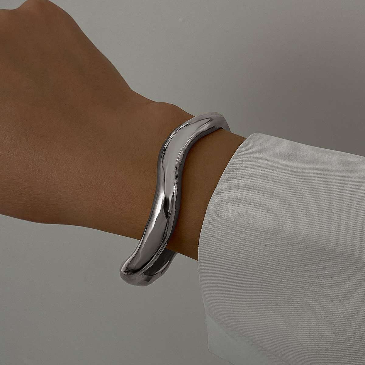 Wavy Metal Cuff Bracelet image 1