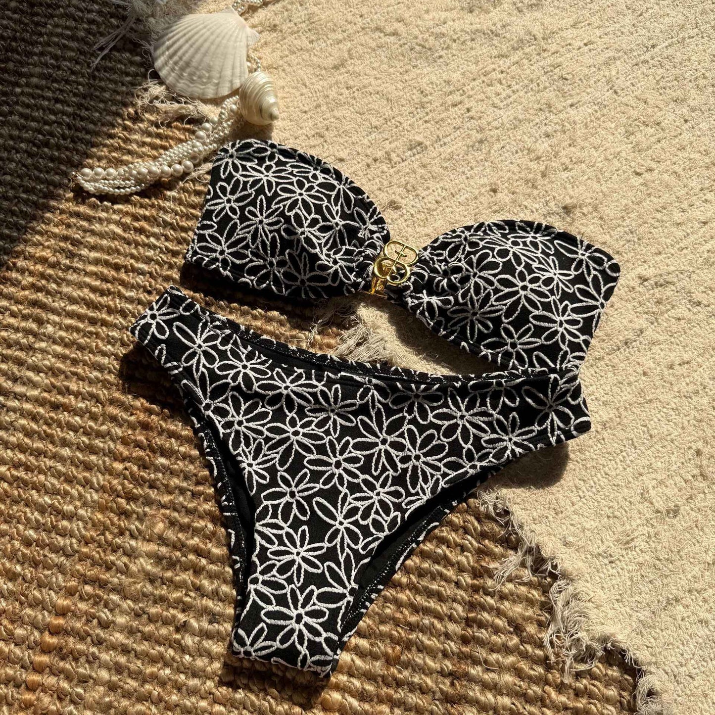 Floral Lace Two-Piece Swimsuit image 5