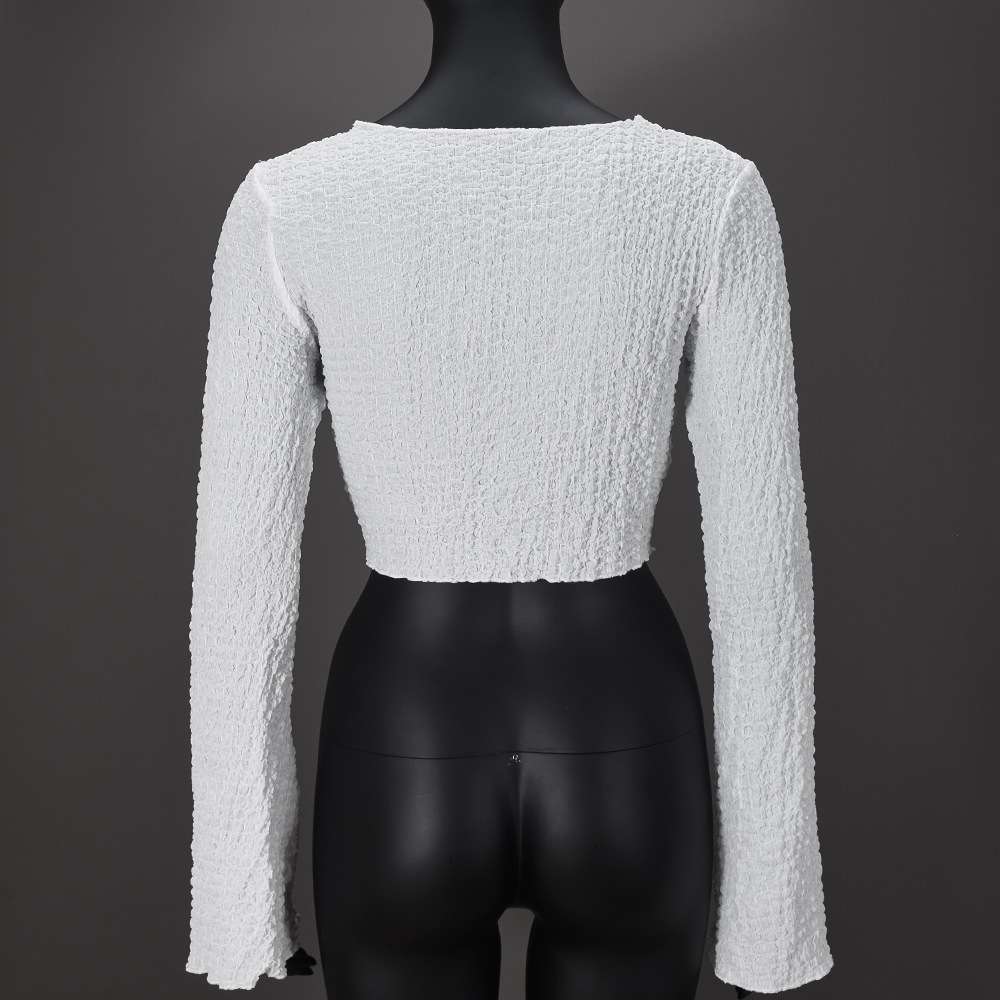 Asymmetric Flared Sleeves Crop Top image 4