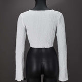 Asymmetric Flared Sleeves Crop Top image 4