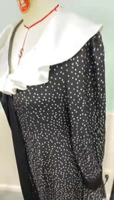 Black Polka Dot Dress with Ruffled Collar image 4