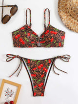 Printed Tie-String Bikini Set image 6