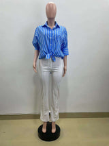 Spring Elegant Stripped Loose Shirts image 4