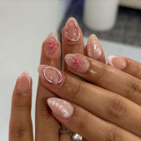 Floral & Marble-Effect Gel Nail Art image 1