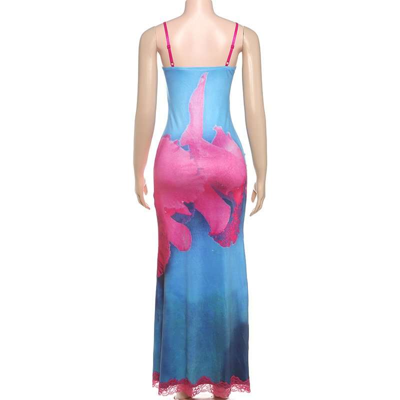 Spaghetti Strap Printed Maxi Dress image 4