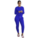 Sweatsuit Solid Color Pullover Fitness Outfits image 1