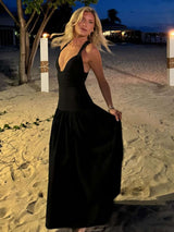 Classic Black Sleeveless Midi Dress image 0