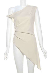 Sexy One Shoulder Asymmetric Cut Sleeveless Fashion Top image 3