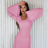 Evening Party Casual Winter Dress - S, Pink image