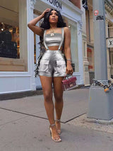 Galactic Glam Two Piece Set - M, Silver image