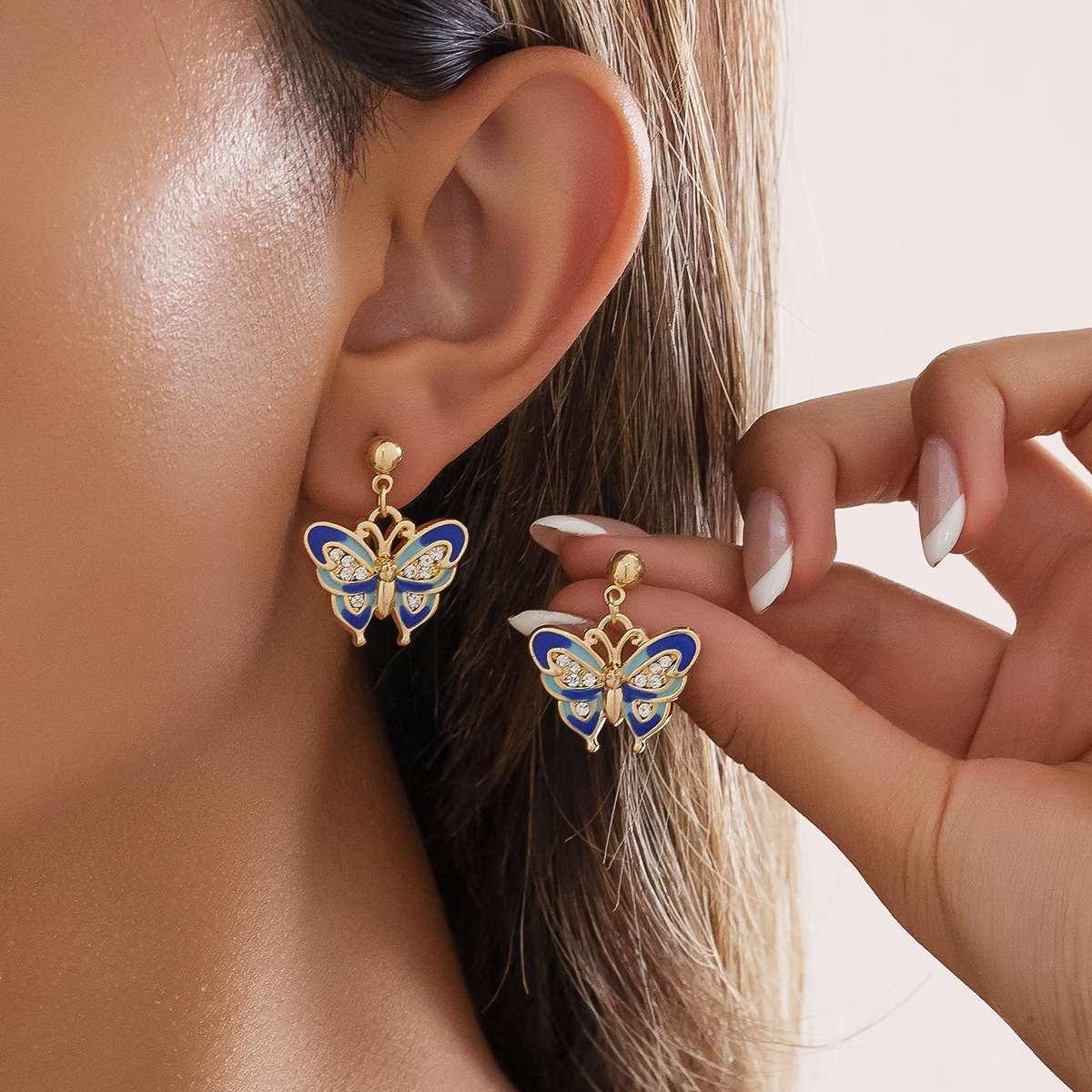 Butterfly Enamel Drop Earrings image 0