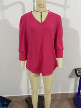 V-Neck Blouse with Button-Accented Sleeves image 6