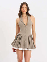 Sleeveless Button-Front Pleated Dress image 7