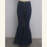 High-Waisted Black Flared Pants - L image