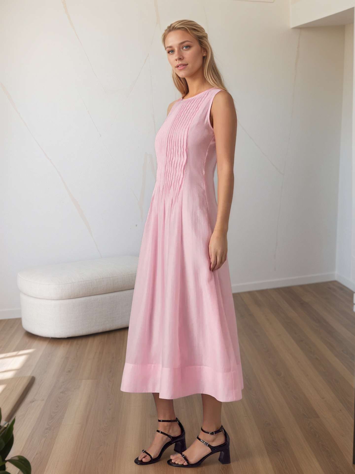 Pleated Midi Dress image 2