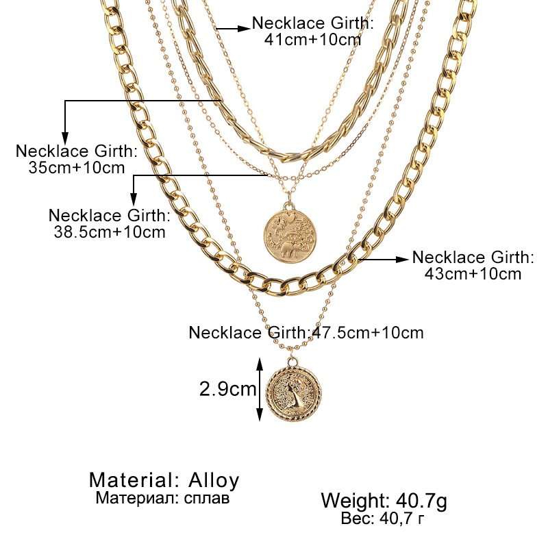 Stylish Multilayer Chain Pendant Necklace image 6