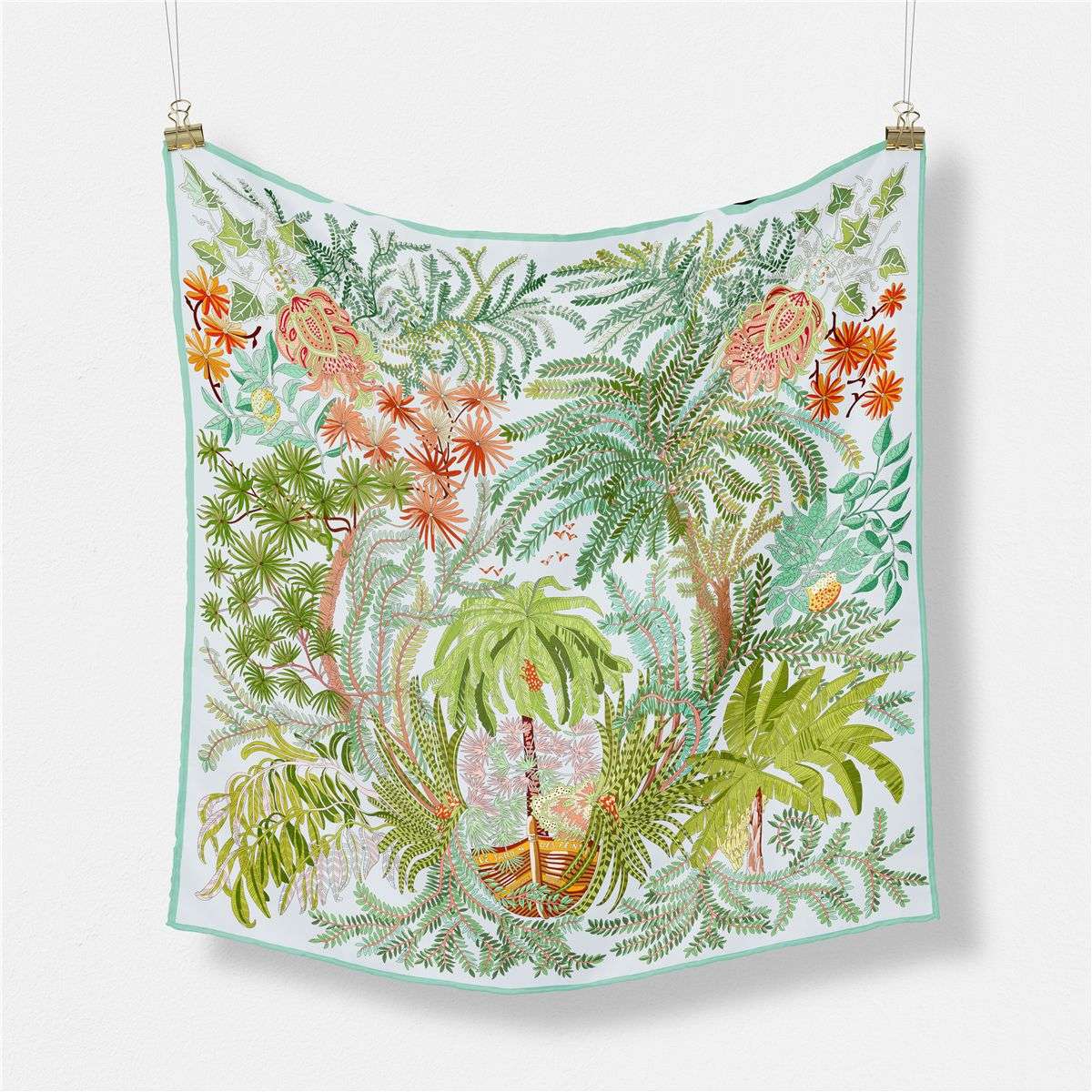 Green Trees Print Square Scarves Wraps image 3