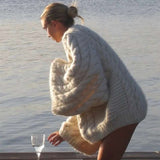 Oversized Cable Knit Sweater Pullover image 5