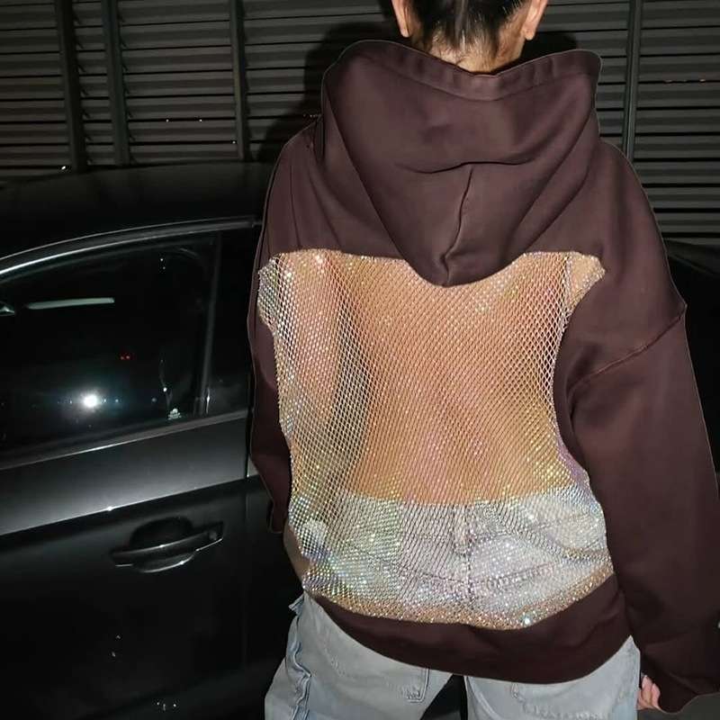 Hoodie with Mesh Back Panel image 2