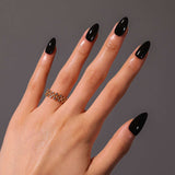 Black Nail Art with Glossy Finish image 1