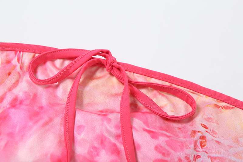 Tie-Dye Strapless Crop Top & Ruffled Mini Skirt Set image 4