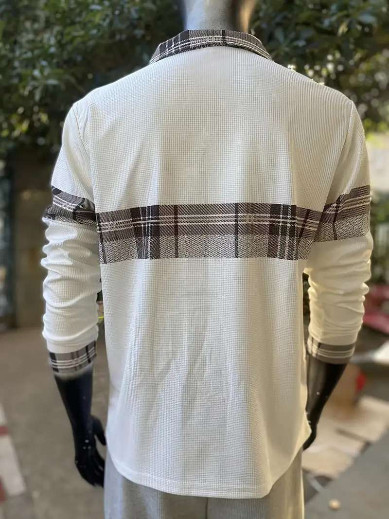 Casual Long Sleeve Color Matching Shirt image 5
